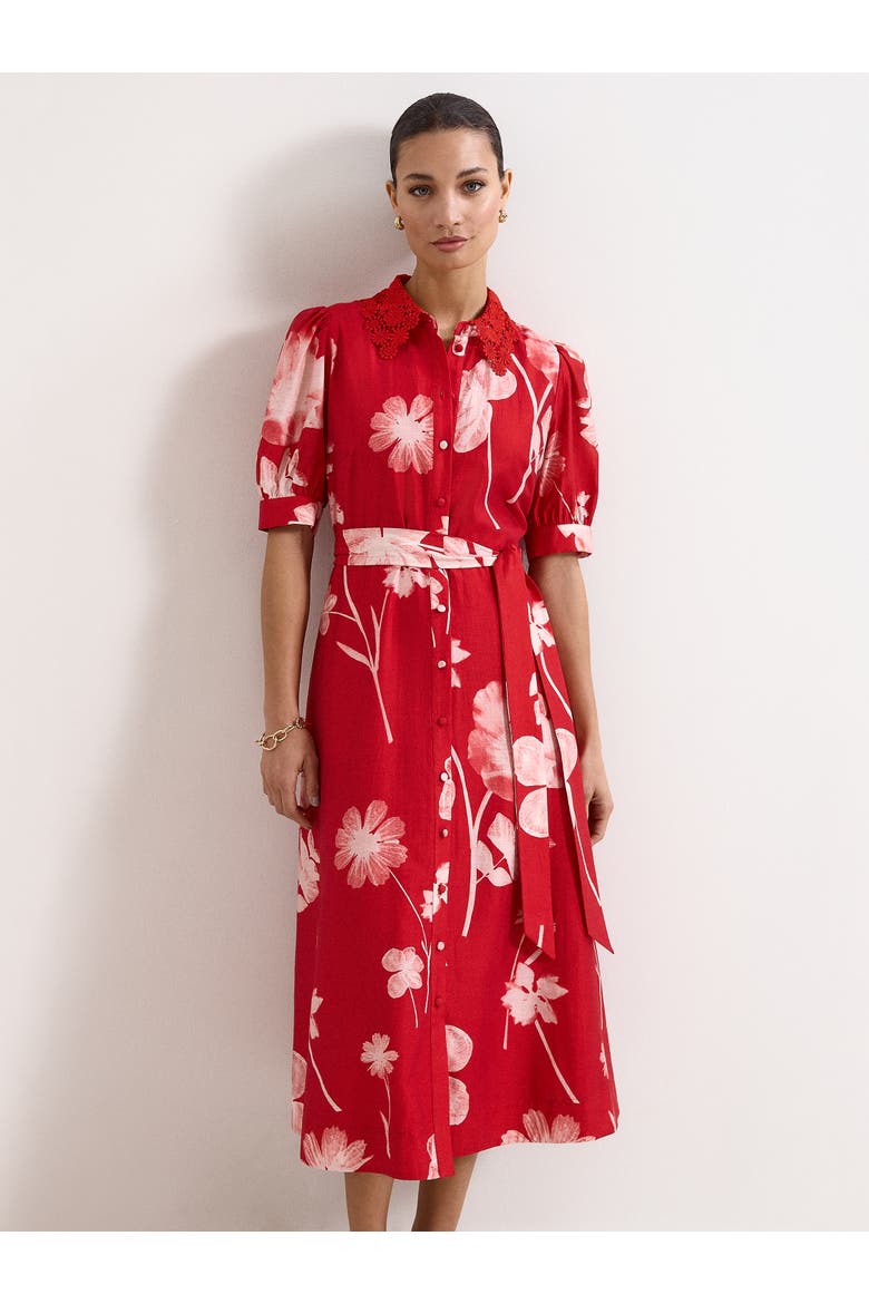 Petite Delphine Belted Midi Shirt Dress