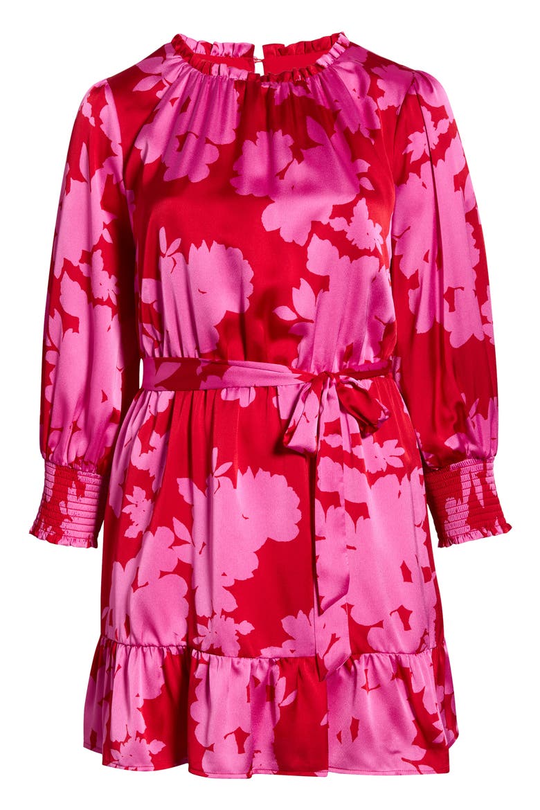 Burning Love Floral Print Long Sleeve Minidress