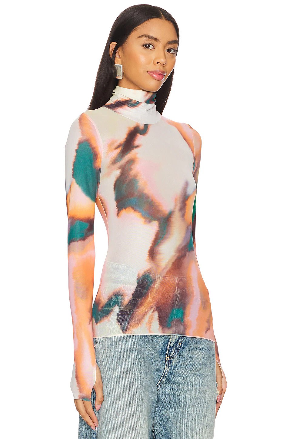 AFRM Zadie Top in Spice Watercolor - Image 3