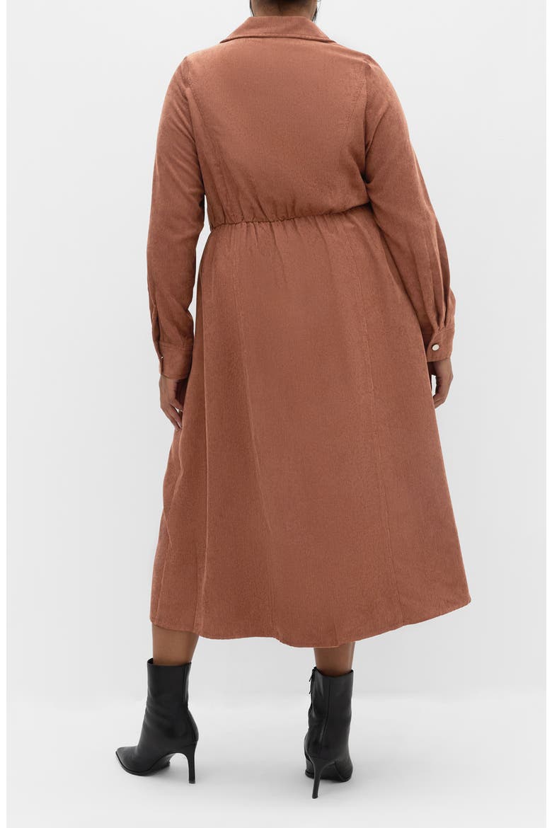 Leah Long Sleeve Corduroy Midi Dress