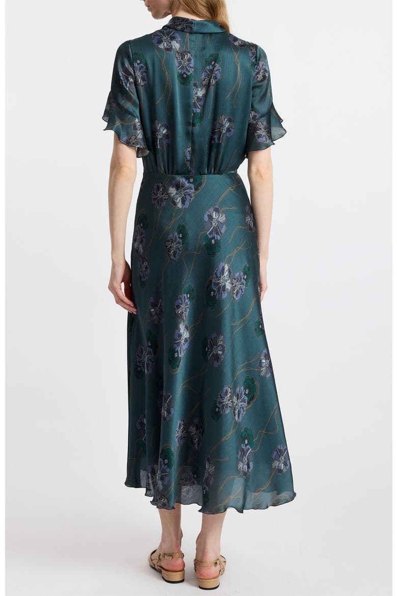 Sabrina Short Sleeve Tie Neck Midi Dress