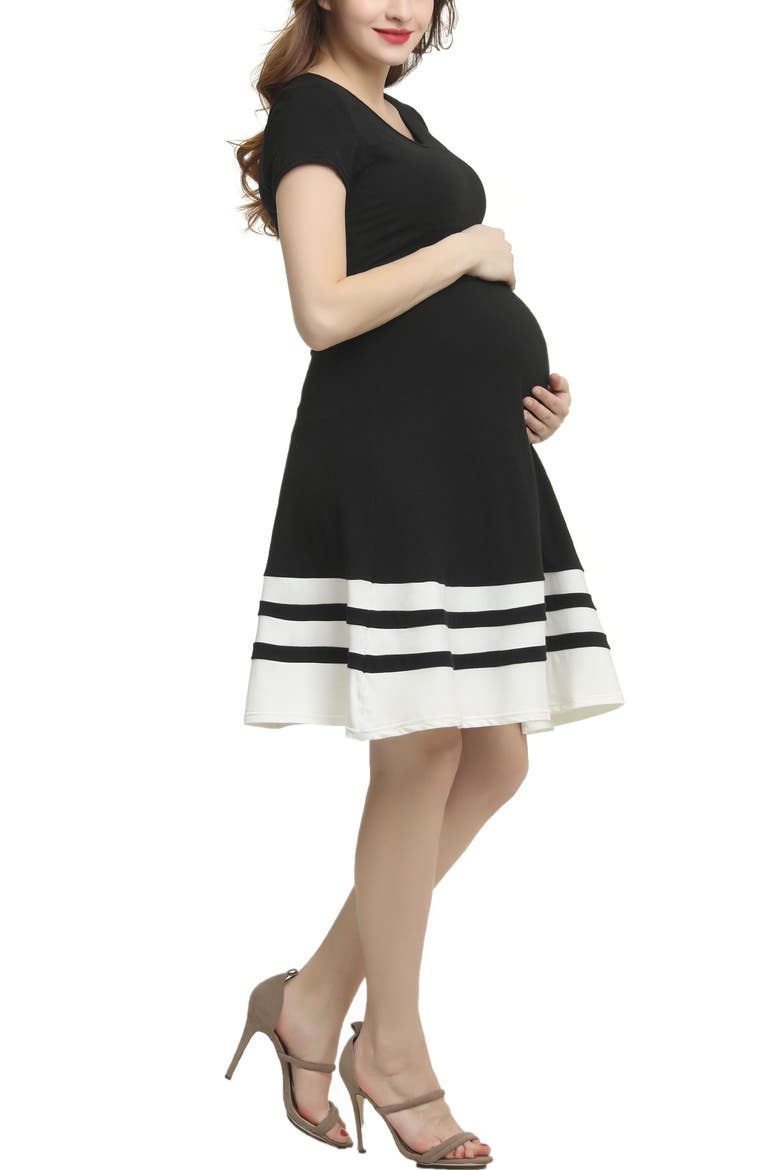 Theresa Colorblock Maternity Skater Dress