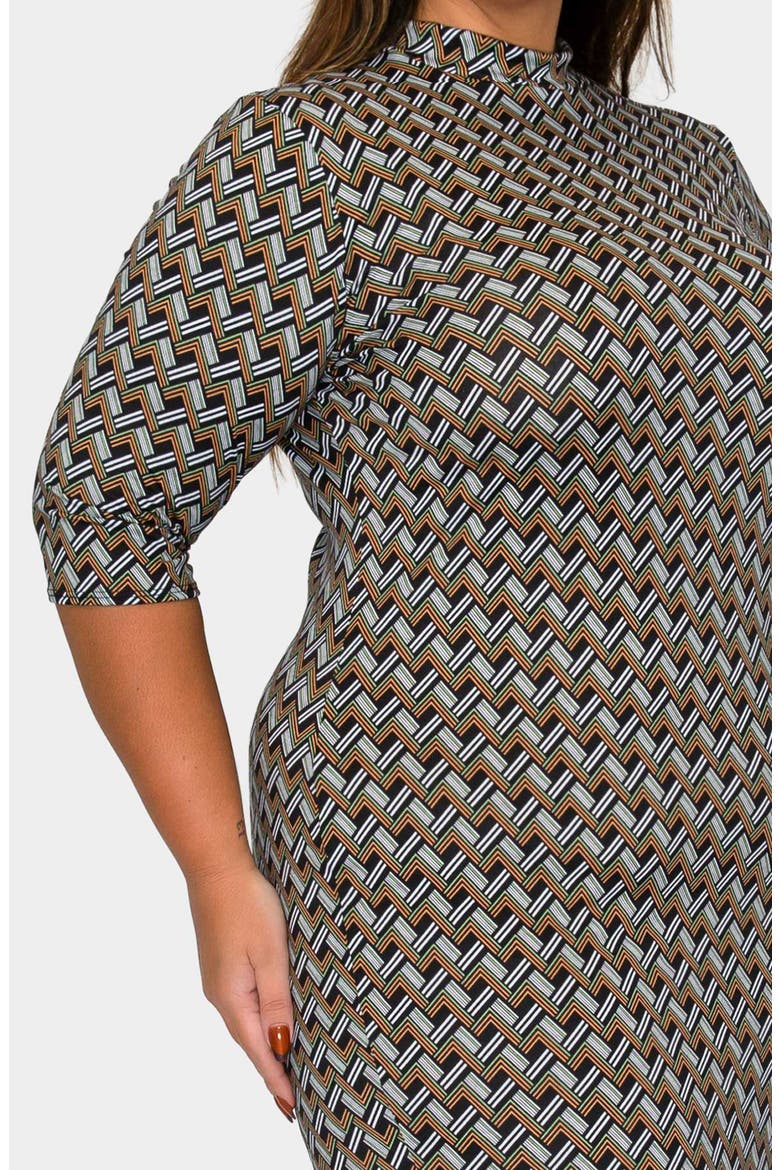 Gallarda Chevron Print Bodycon Midi Dress