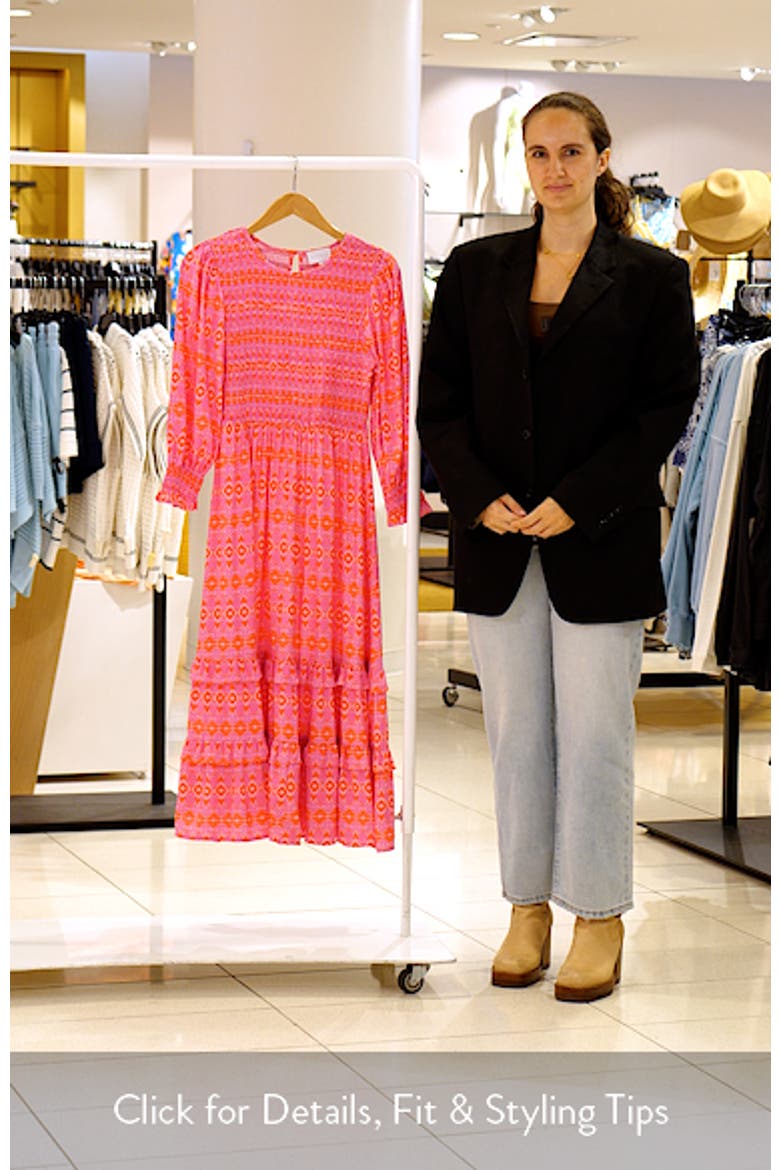Mirany Ikat Ludlow Smocked Midi Dress
