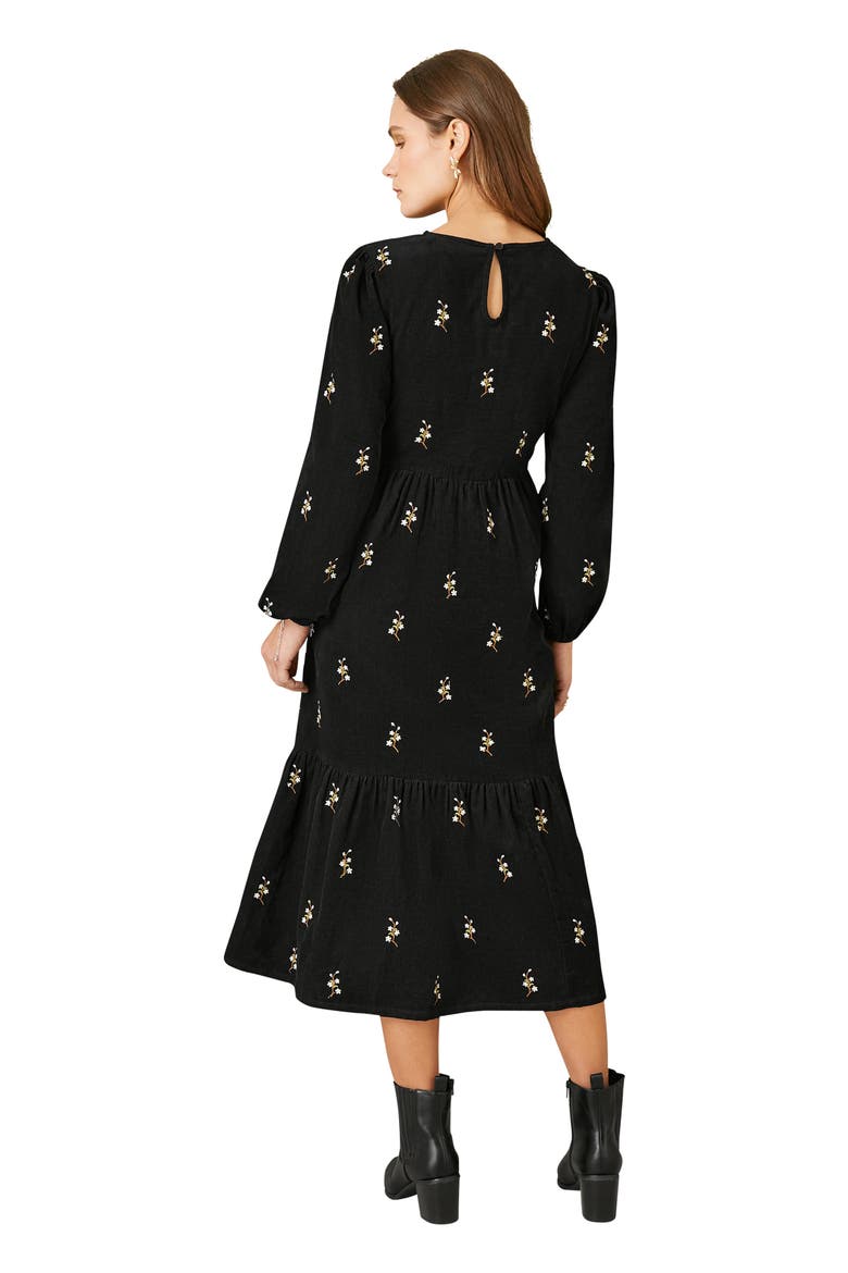 Long Sleeve Midi Floral Dress