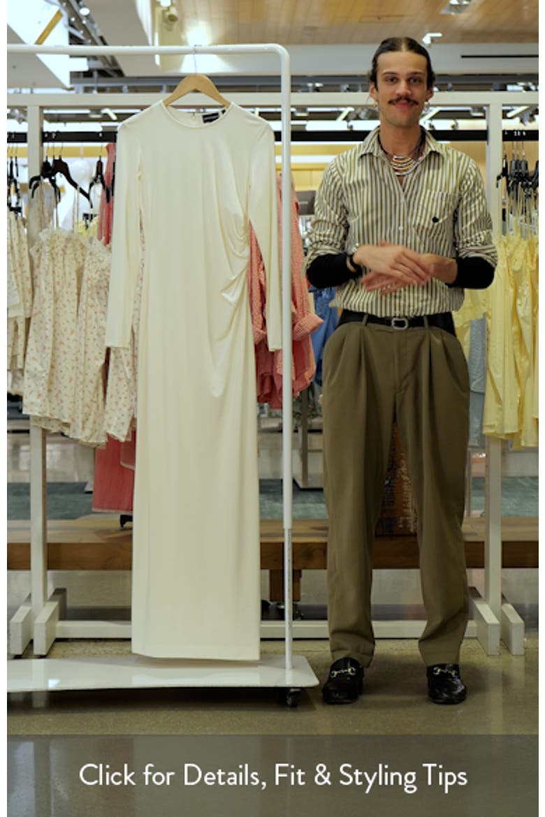 Long Sleeve Jersey Ruched Maxi Dress