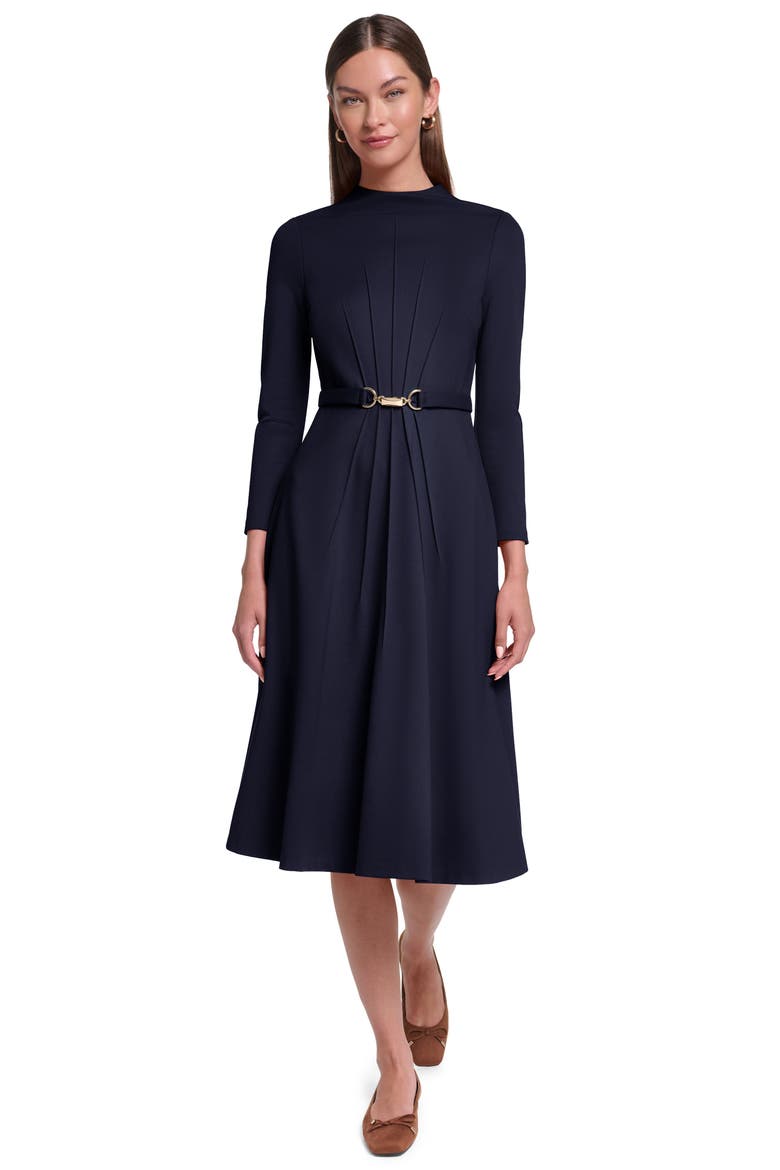 Long Sleeve Knit Midi Dress with Hardware