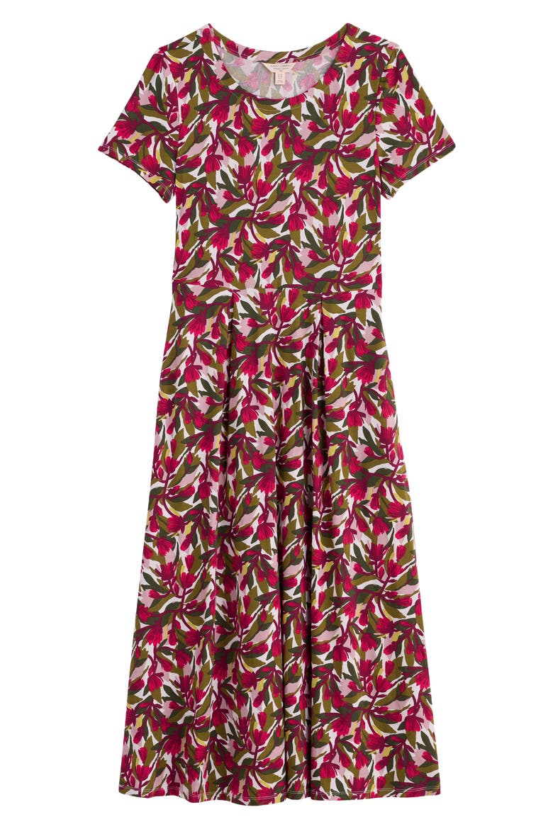 Veronica Floral Stretch Organic Cotton Midi Dress