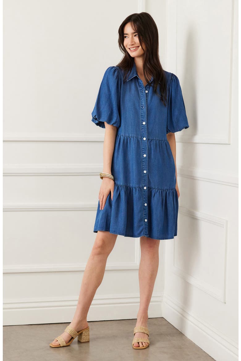 Tiered Denim Shirtdress