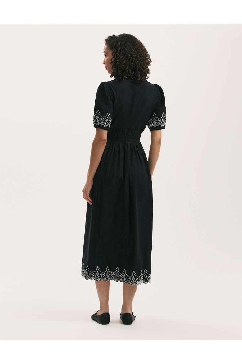 Arianna Embroidered Cotton Midi Dress
