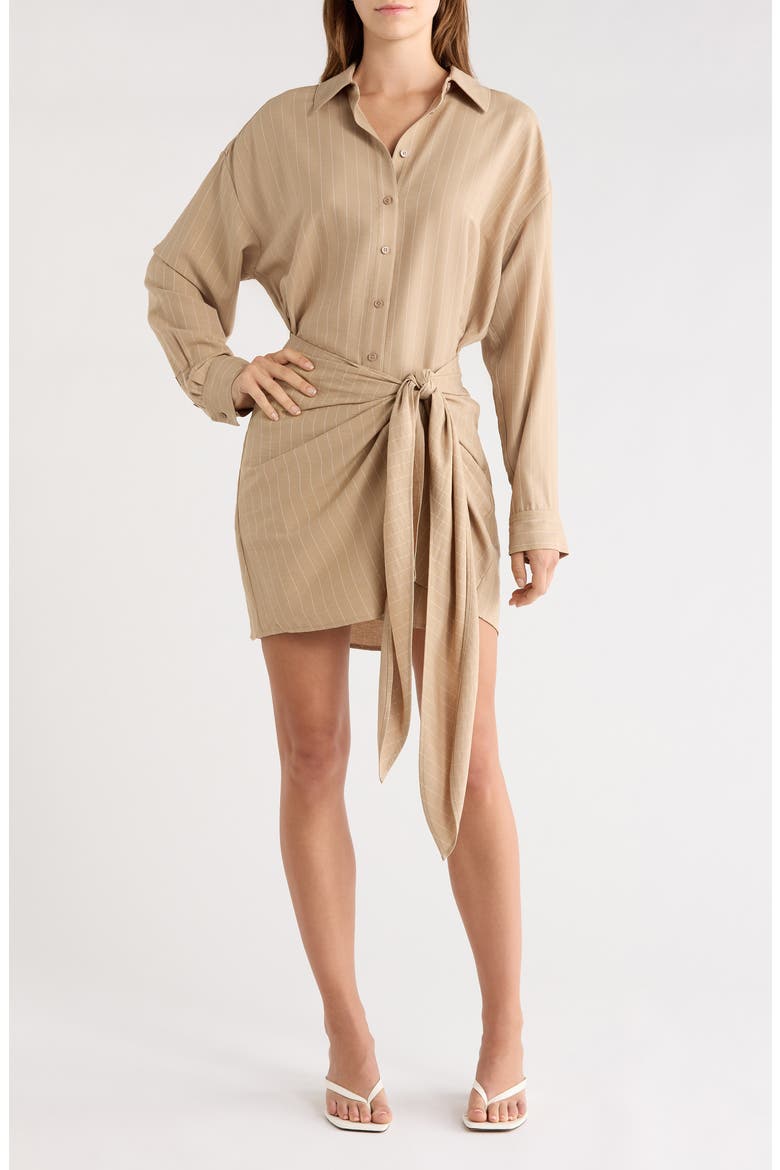 The Sweet Talker Pinstripe Long Sleeve Shirtdress