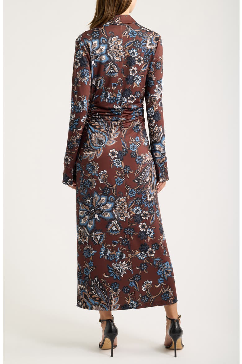 Floral Long Sleeve Midi Shirtdress
