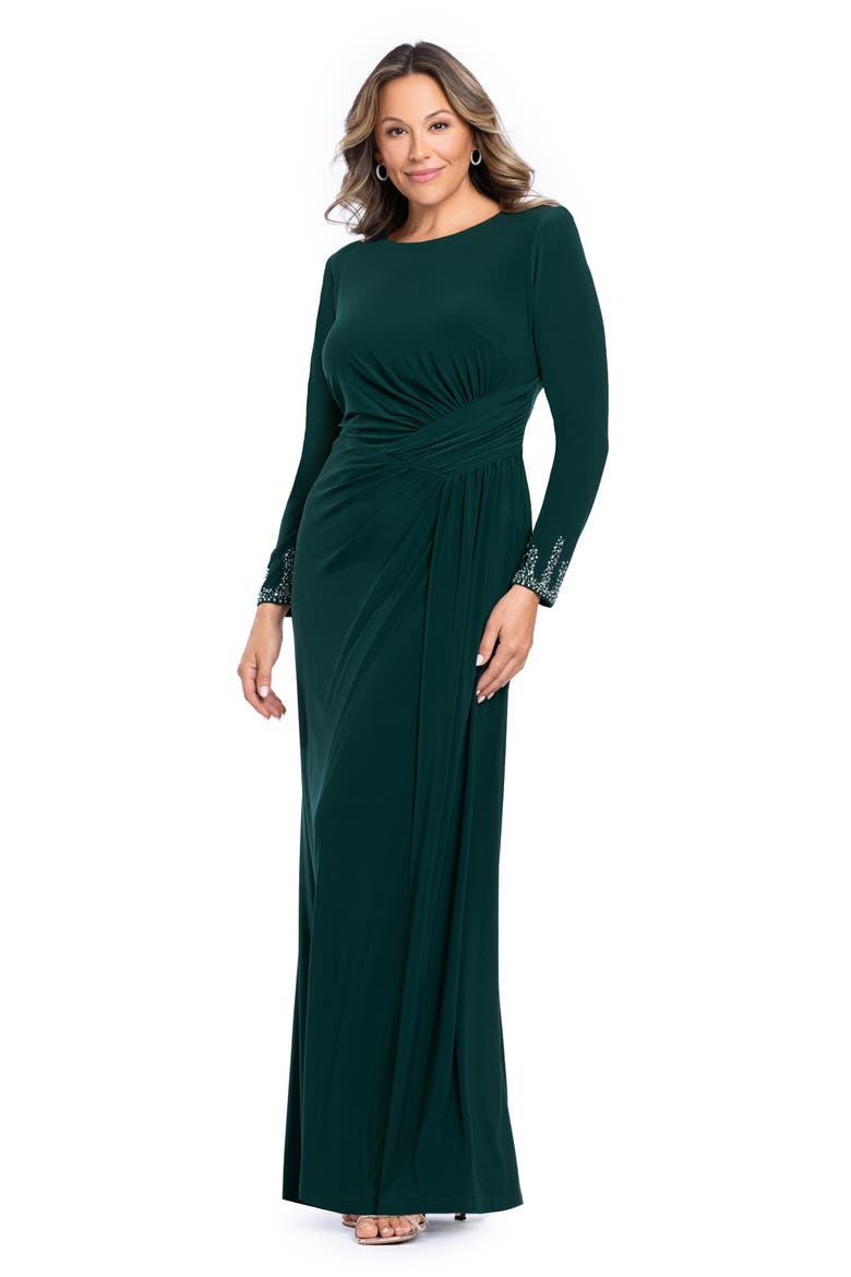 Bead Detail Long Sleeve Knit Gown
