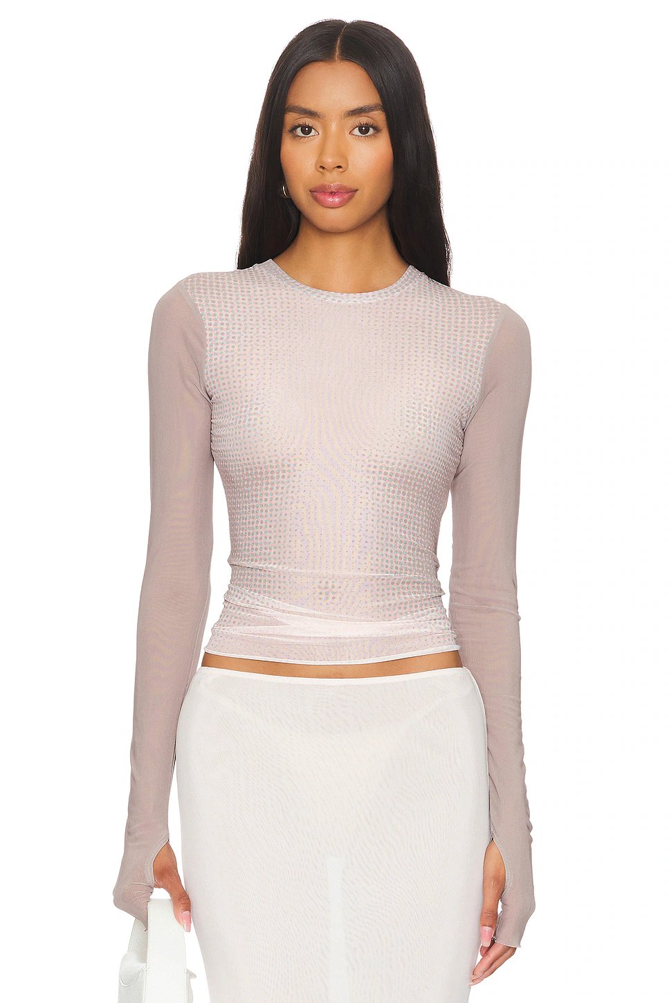 AFRM Kaylee Top in Nude Illusion - Image 1