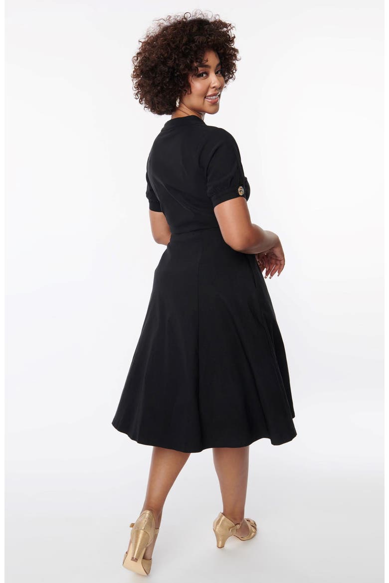 Asymmetrical Button Woven Swing Dress