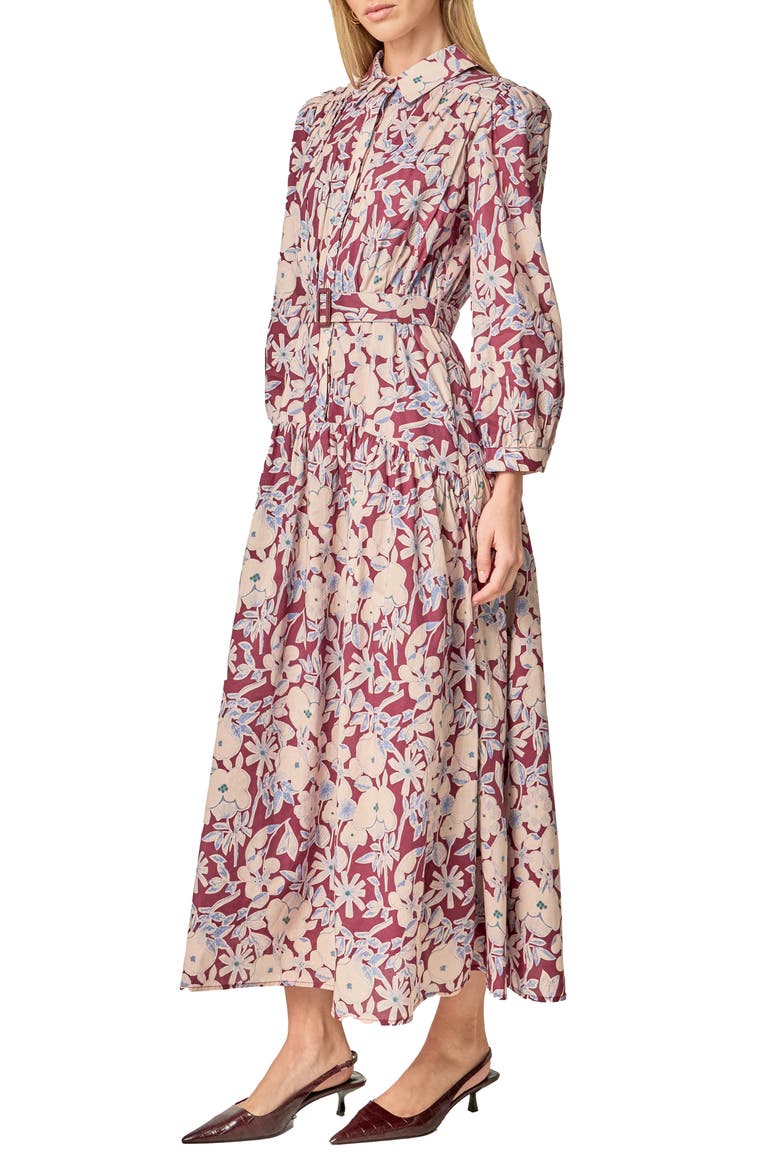 Print Long Sleeve Maxi Dress