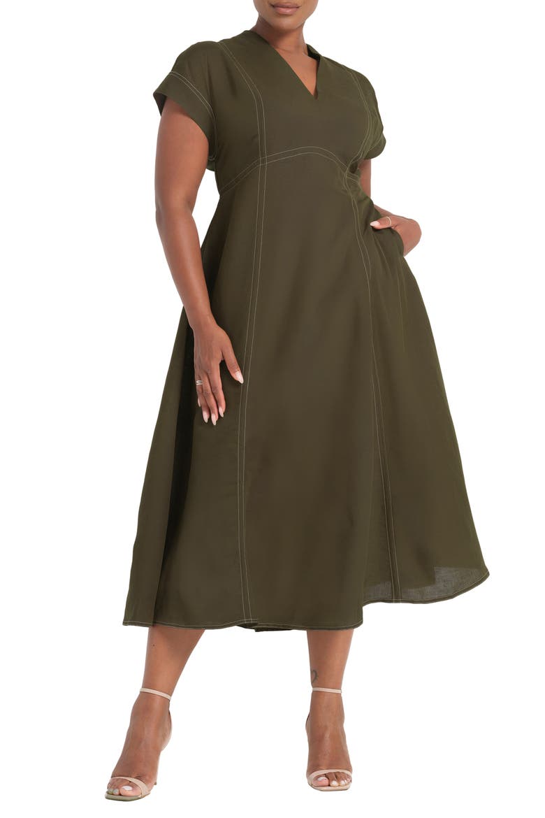Arden Linen Blend Empire Waist Dress