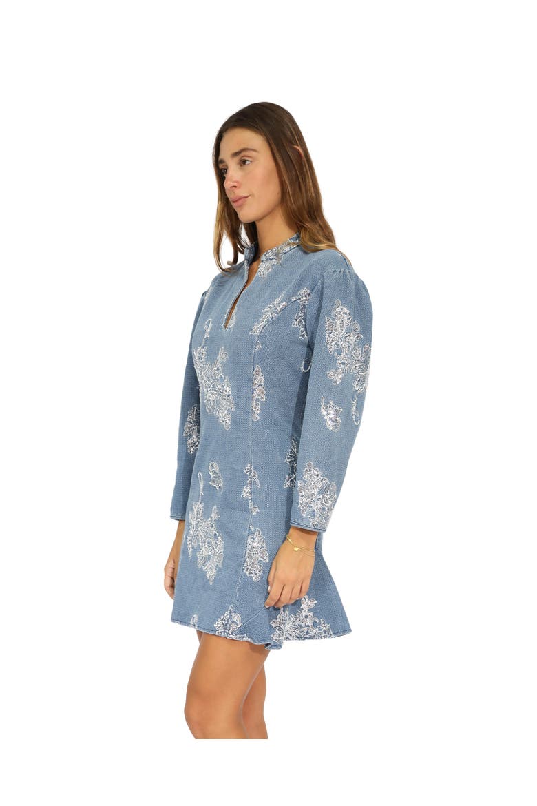 Heart You Denim Beaded Mini Dress