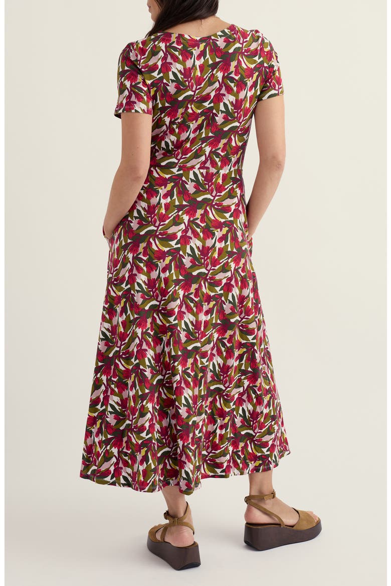 Veronica Floral Stretch Organic Cotton Midi Dress