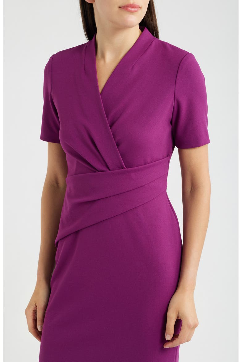 Pleated Scuba Crepe Dress
