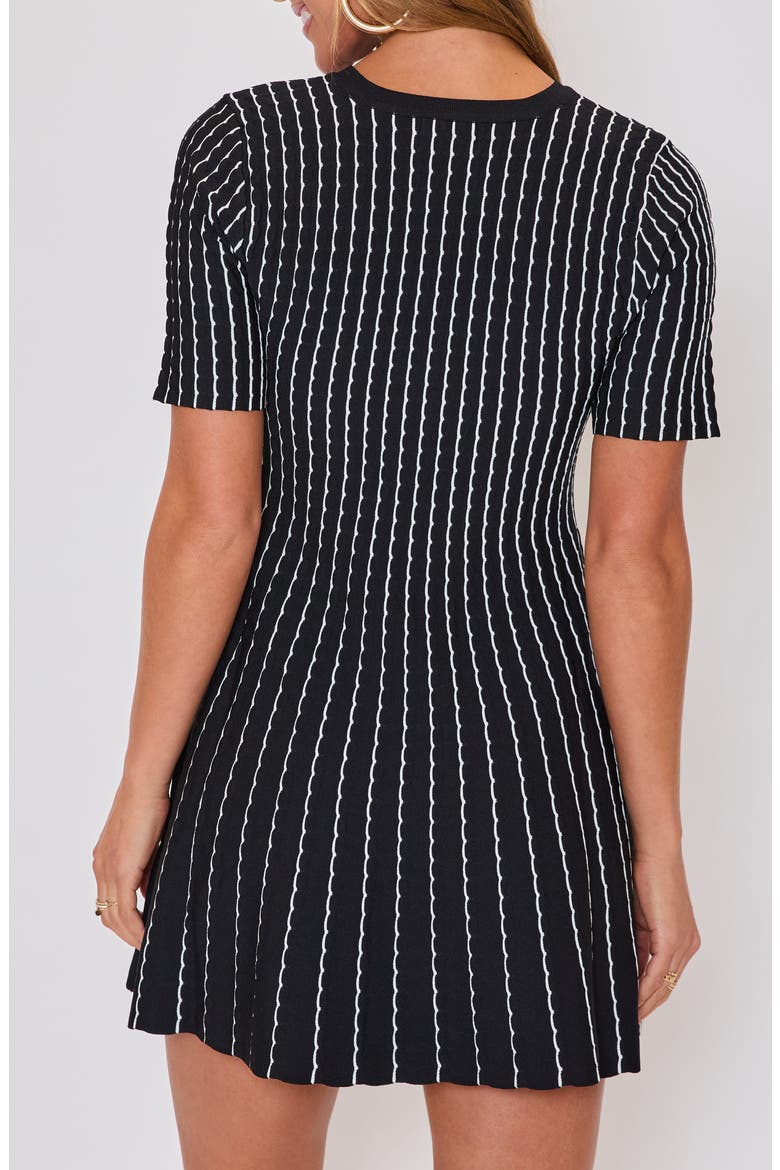 Emily Stripe Knit Fit & Flare Minidress