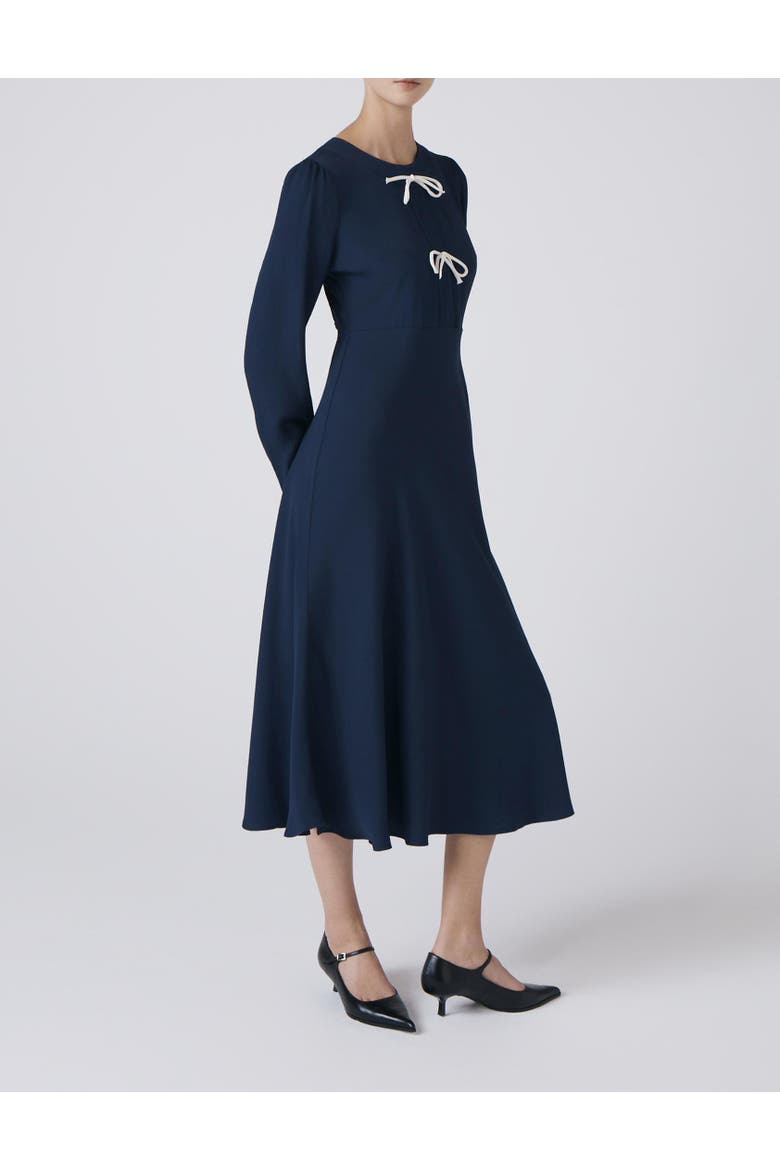 Cora Crepe Tie Front Midi Dress