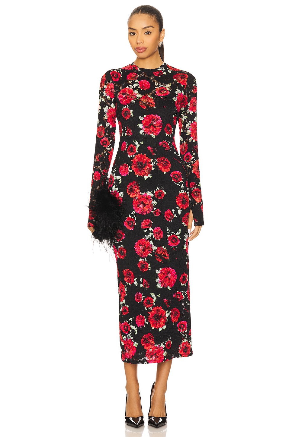 AFRM Ashland Crochet Lace Dress in Painted Roses - Image 1