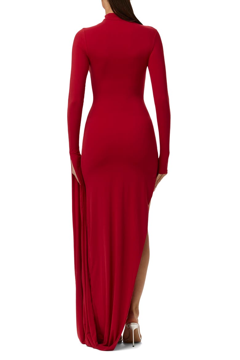 Drape Long Sleeve Maxi Dress