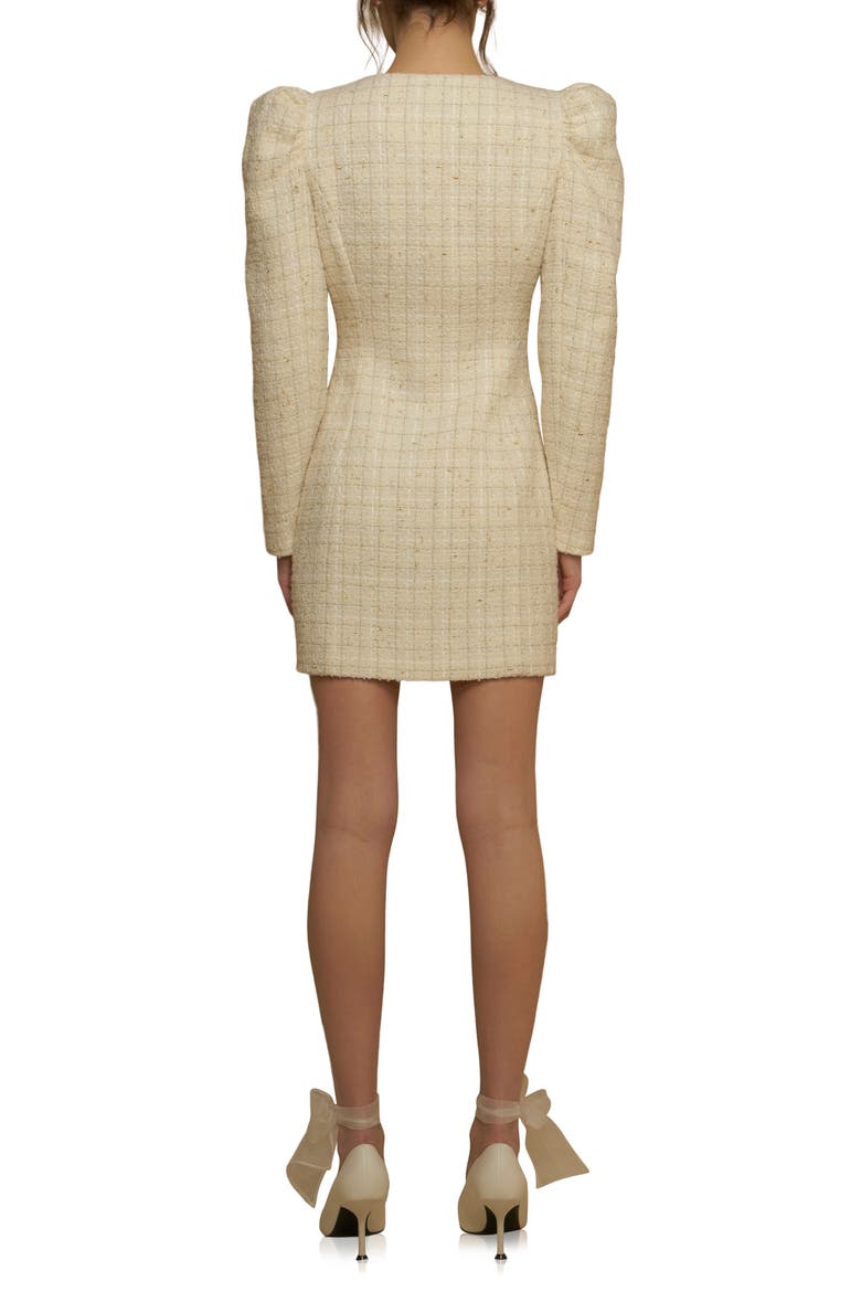 Premium Long Sleeve Tweed Mini Dress