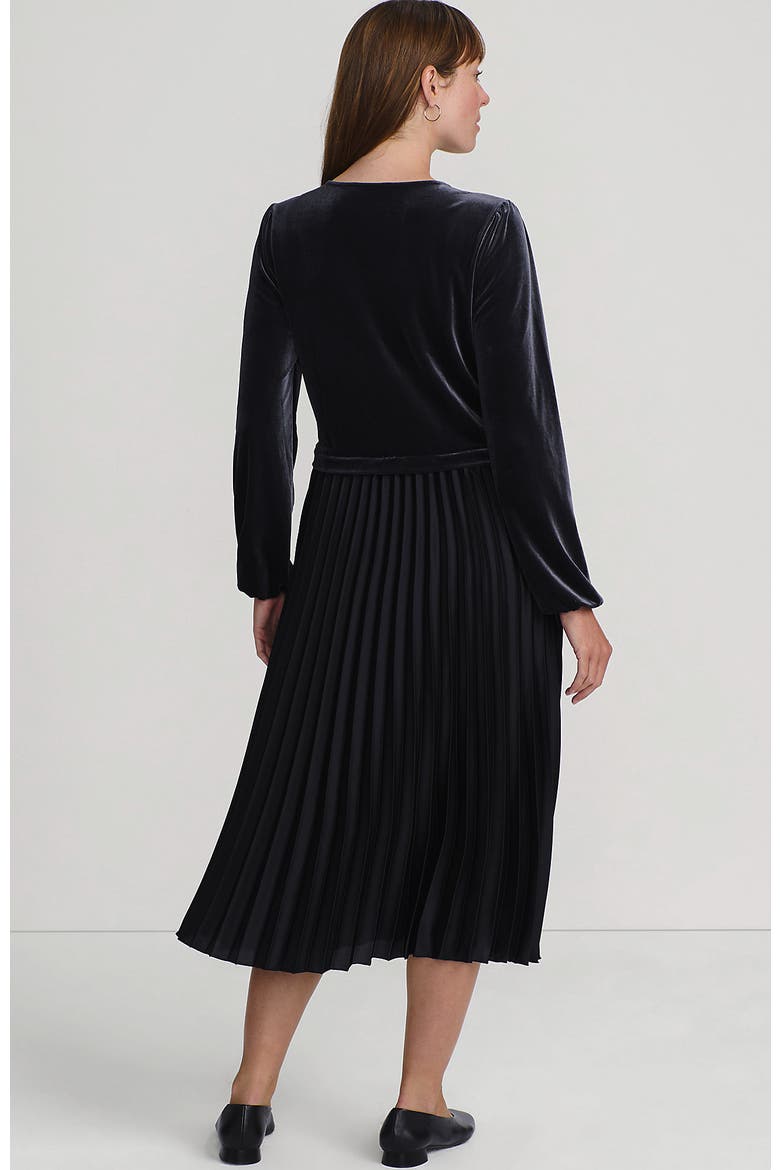 Velvet and Satin Duet Midi Dress