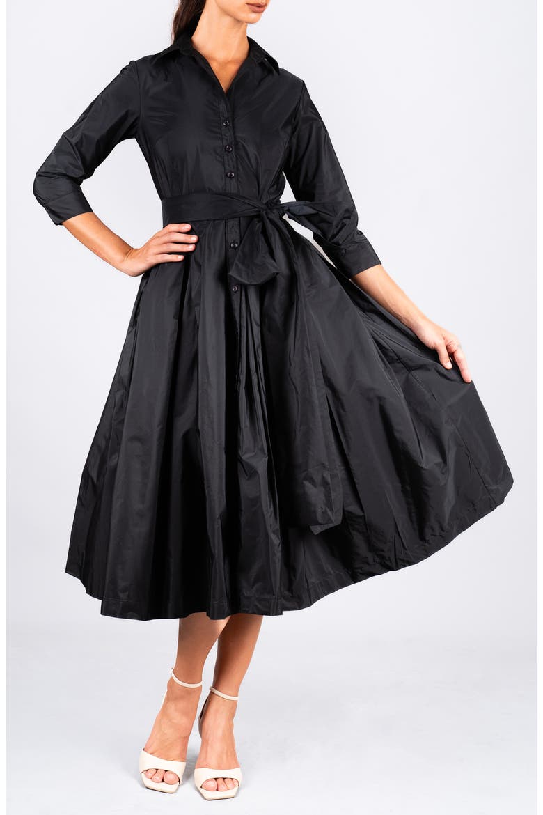 Silk Pleated Midi Audrey Shirtdress