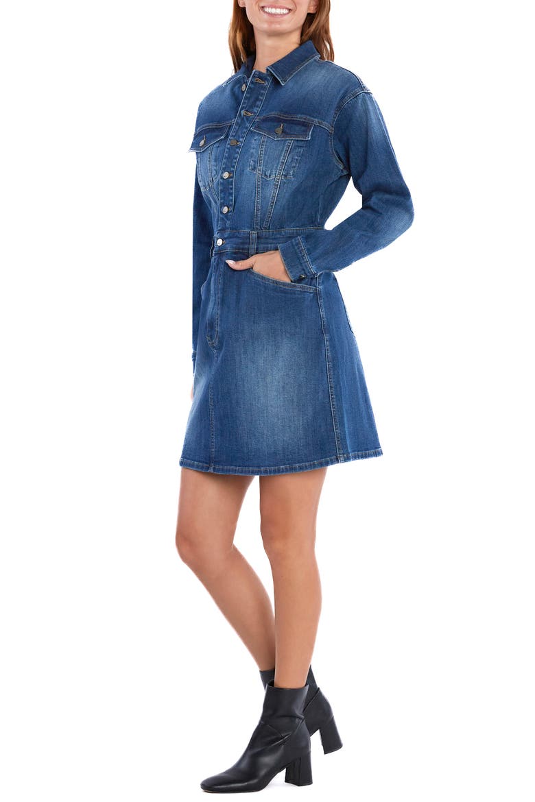 Riley Long Sleeve Denim Minidress