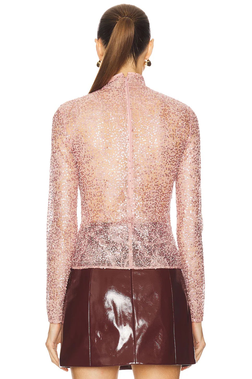 AKNVAS Bente Beaded Top in Mauve - Image 3