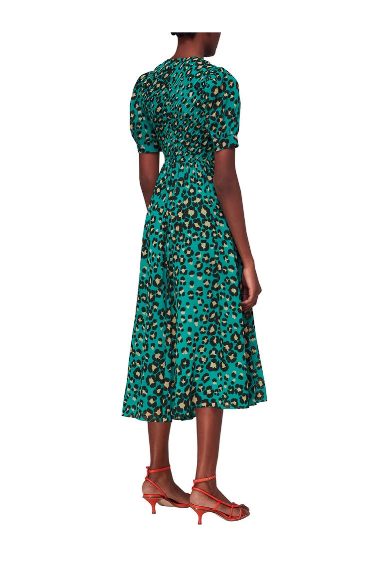 Painted Leopard Shirred Dress