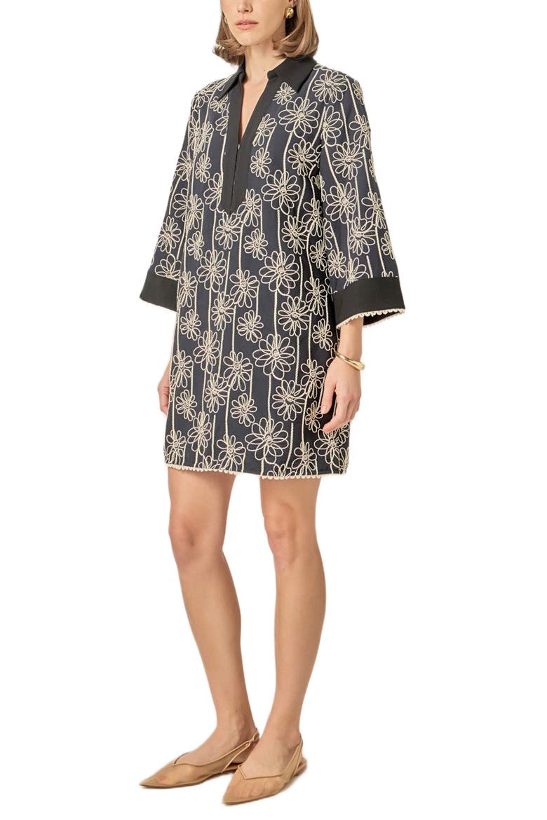 Floral Embroidery Shift Minidress