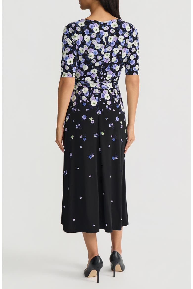 Floral Print A-Line Midi Dress
