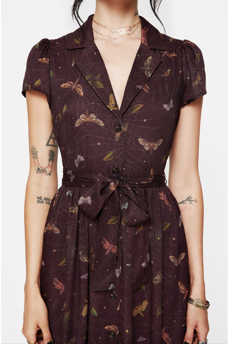 Celia Moth Printed Shirt Dress