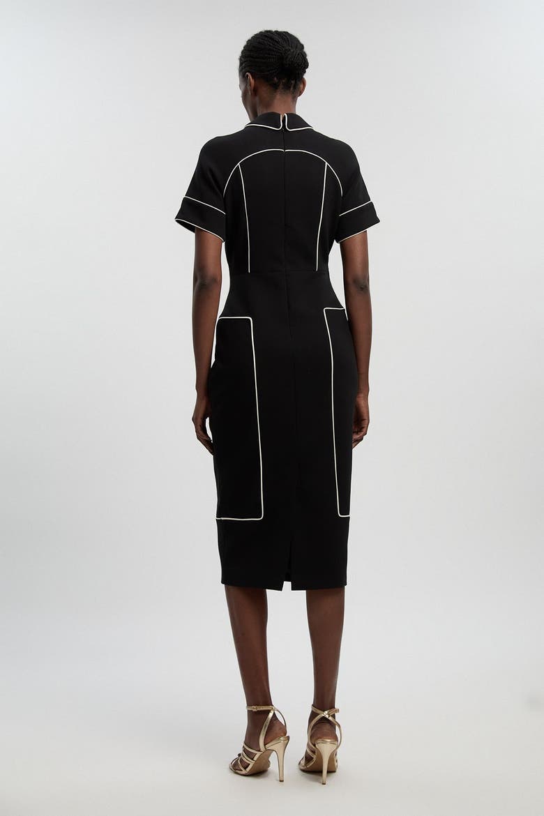 Compact Stretch Pencil Midi Dress