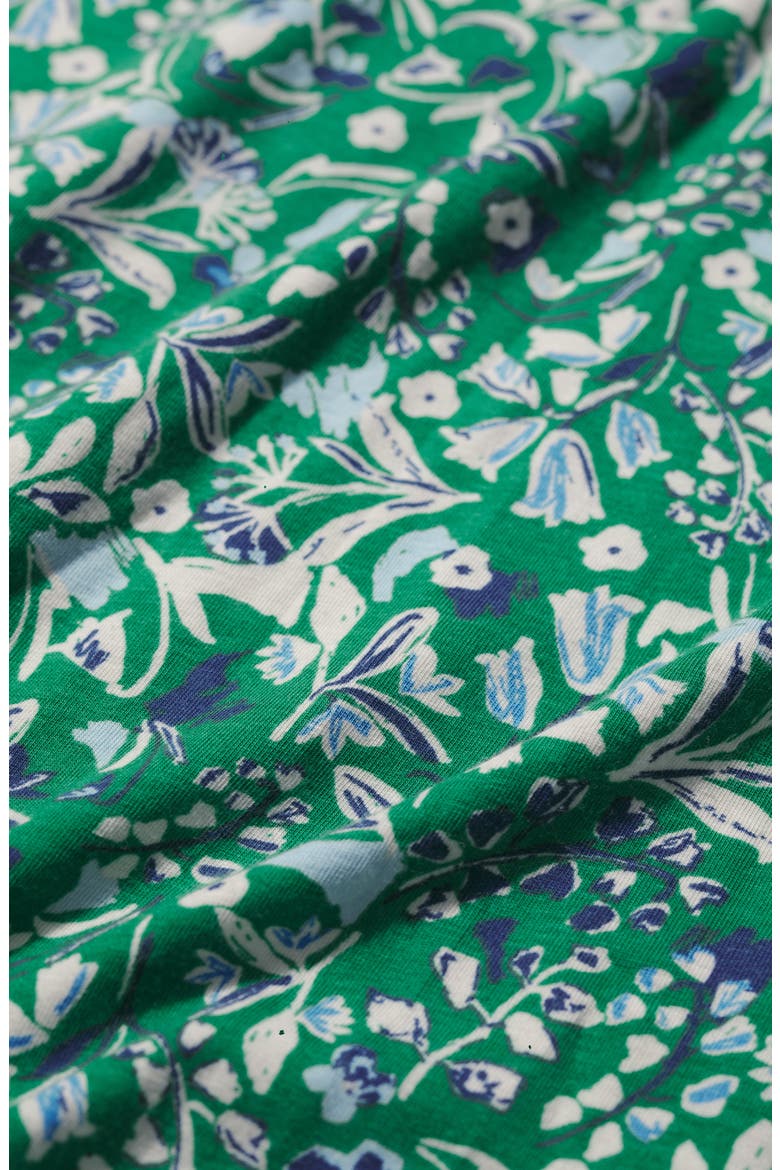 April Floral Stretch Organic Cotton Midi Dress