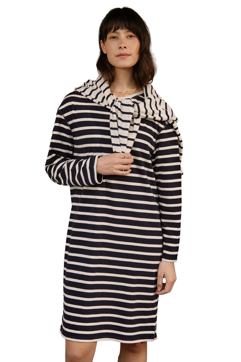Striped Knee Length Jersey Dress