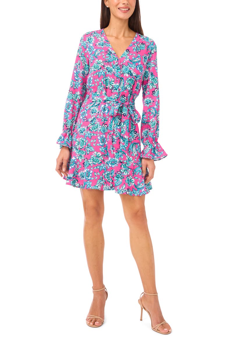 Floral Long Sleeve Shirtdress