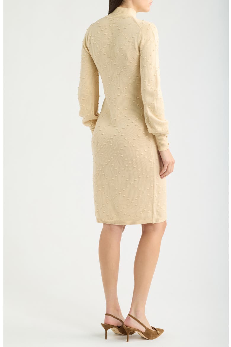 Bobble Diamond Stitch Long Sleeve Sweater Dress