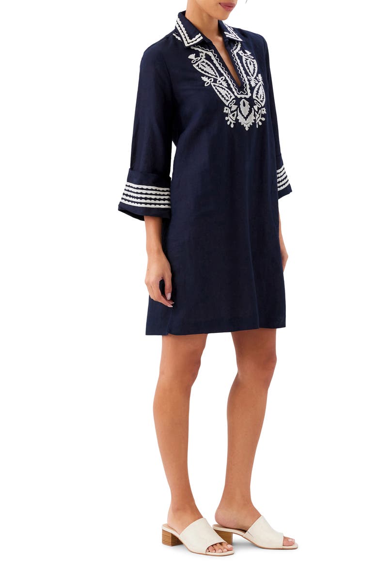 Embroidered Shift Dress
