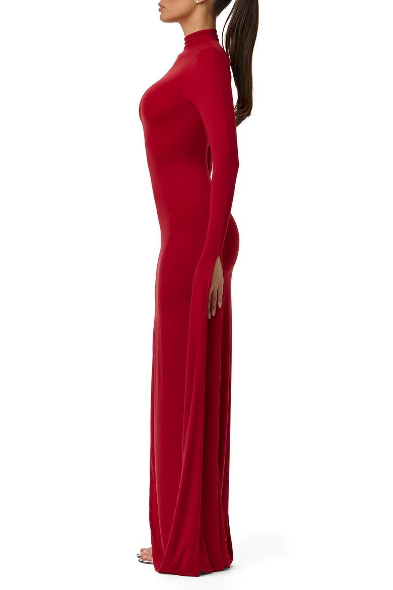 Drape Long Sleeve Maxi Dress