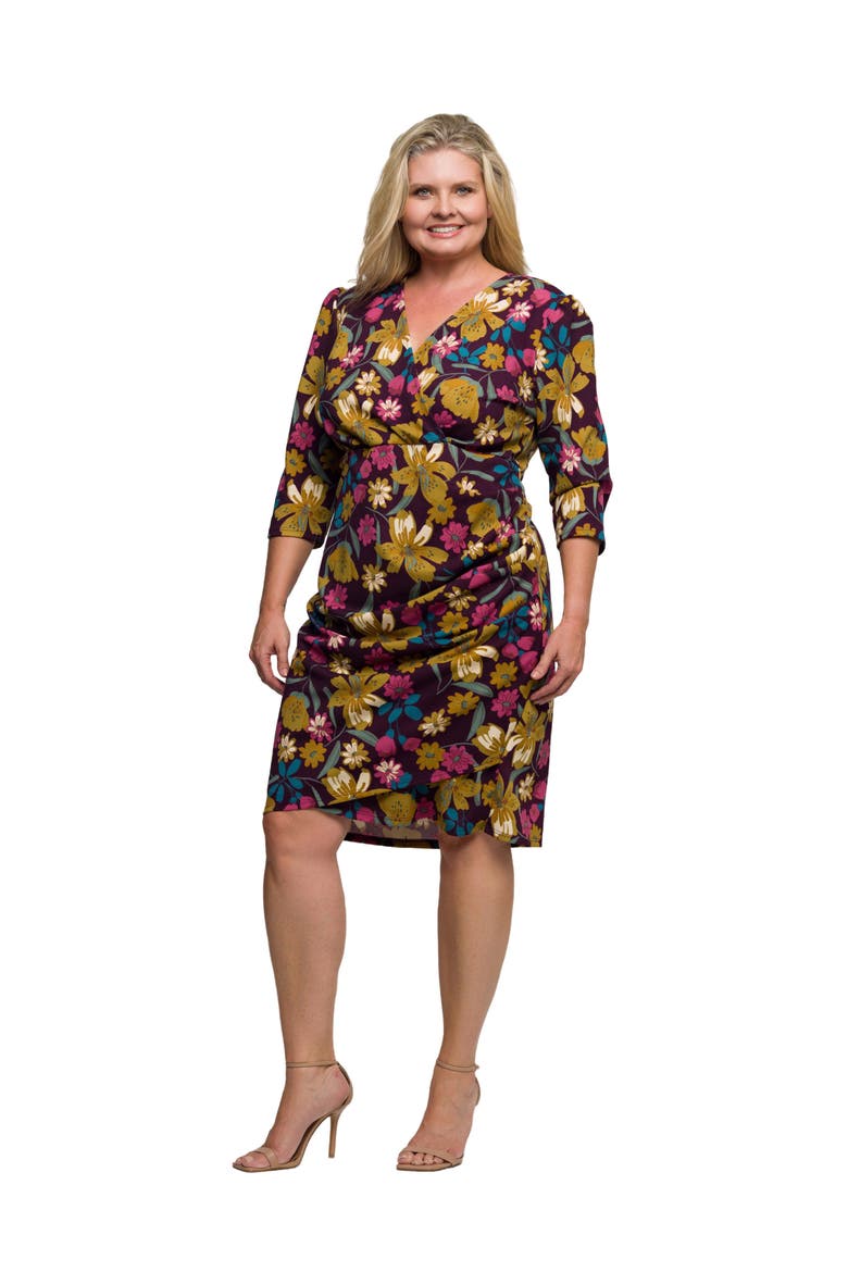 Floral Print Faux Wrap Dress