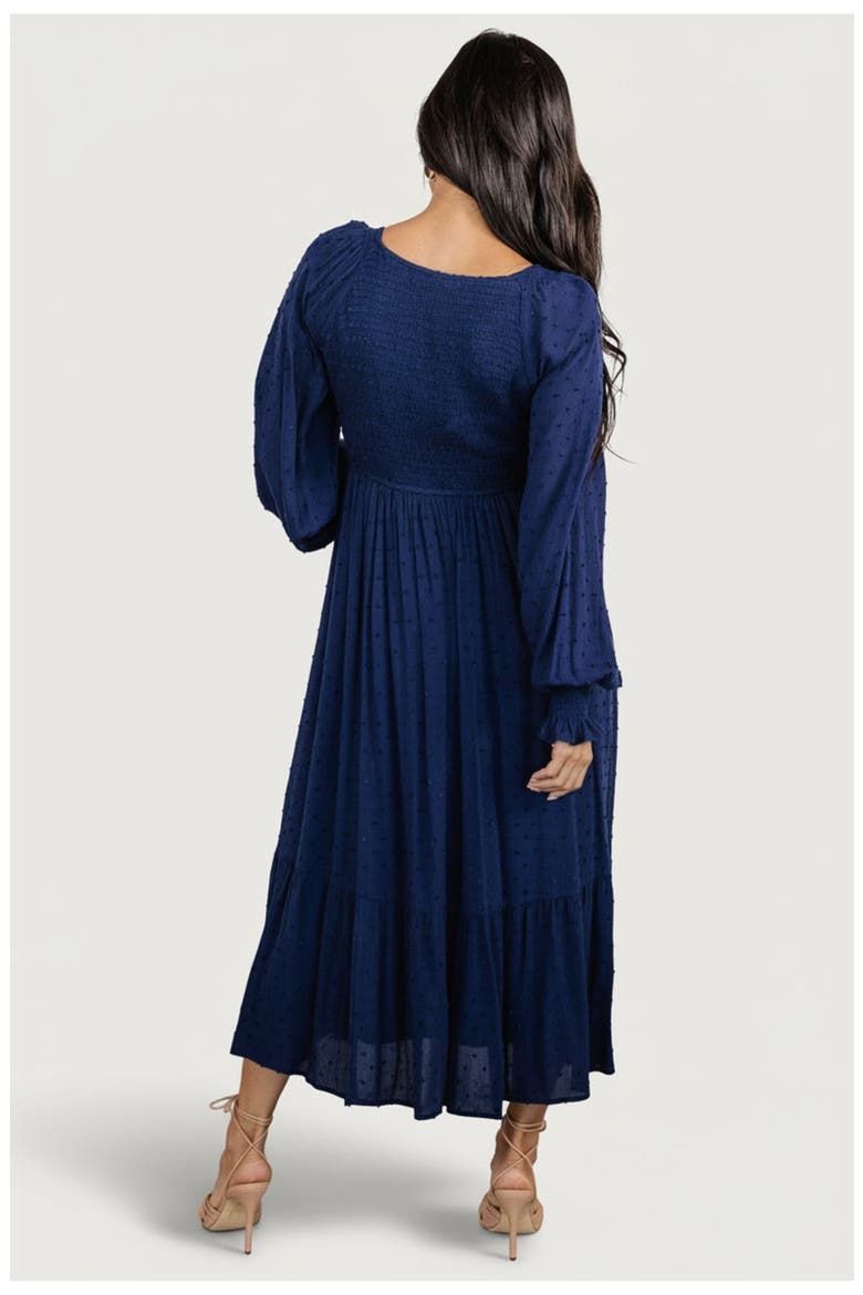 Lainey Smocked Dotted Midi Dress