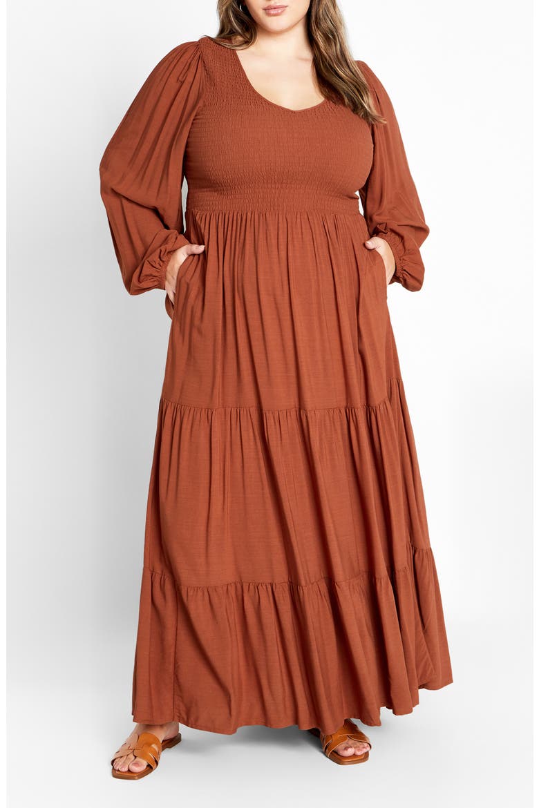 Leona Tiered Long Sleeve Maxi Dress