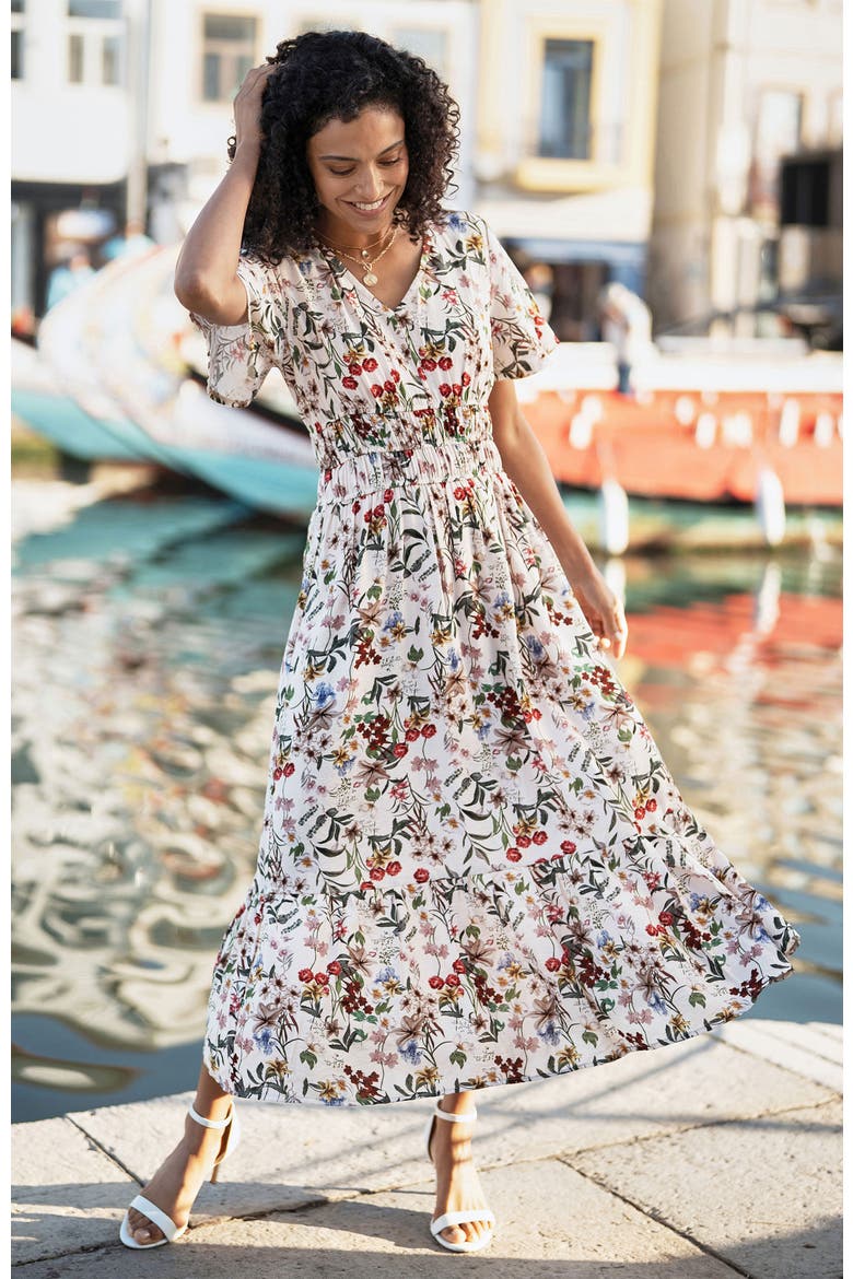 Botanical Print Midi Dress