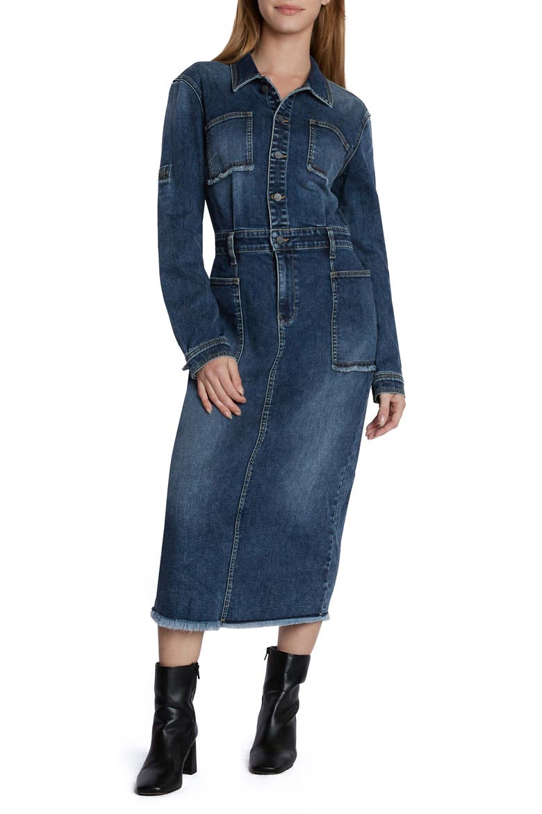 Nora Long Sleeve Denim Maxi Shirtdress