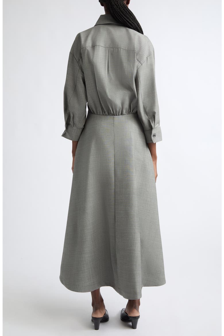 Eleanor Wool Stretch Twill Midi Shirtdress